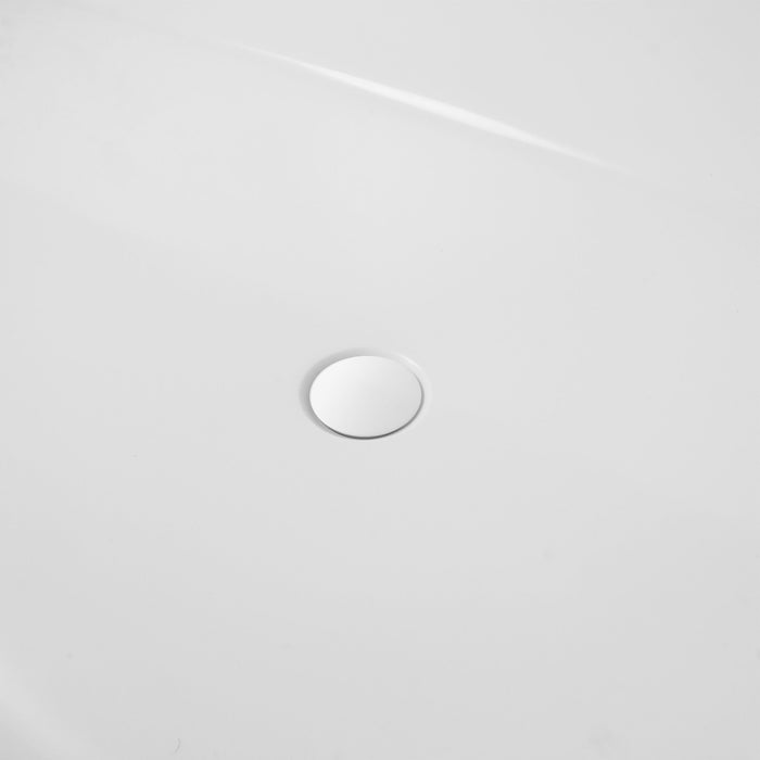 59" x 30" Modern Flatbottom Solid Surface Stone Freestanding Bathtub Glossy White Compact Soaker Tub VA6911-GS - HomeBeyond
