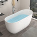 59" x 30" Modern Flatbottom Solid Surface Stone Freestanding Bathtub Glossy White Compact Soaker Tub VA6911-GS - HomeBeyond
