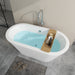 59" x 30" Modern Freestanding Acrylic Soaking Bathtub Black and White Compact Soaker Tub Chrome Drain VA6812-S - HomeBeyond