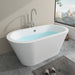 59" x 30" Modern Freestanding Acrylic Soaking Bathtub Black and White Compact Soaker Tub Chrome Drain VA6812-S - HomeBeyond