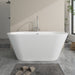 59" x 30" Modern Freestanding Acrylic Soaking Bathtub Black and White Compact Soaker Tub Chrome Drain VA6812-S - HomeBeyond