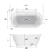 59" x 30" Modern Freestanding Acrylic Soaking Bathtub Black and White Compact Soaker Tub Chrome Drain VA6812-S - HomeBeyond