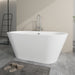 59" x 30" Modern Freestanding Acrylic Soaking Bathtub Black and White Compact Soaker Tub Chrome Drain VA6812-S - HomeBeyond