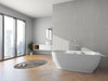 59" x 30" Modern Freestanding Acrylic Soaking Bathtub Glossy White Compact Soaker Tub Chrome Drain VA6835-S - HomeBeyond