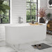 59" x 30" Modern Freestanding Acrylic Soaking Bathtub Glossy White Compact Soaker Tub Chrome Drain VA6909-S - HomeBeyond