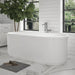 59" x 30" Modern Freestanding Acrylic Soaking Bathtub Glossy White Compact Soaker Tub Chrome Drain VA6909-S - HomeBeyond