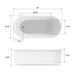 59" x 30" Modern Freestanding Acrylic Soaking Bathtub Glossy White Compact Soaker Tub Chrome Drain VA6909-S - HomeBeyond