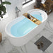 59" x 30" Modern Freestanding Acrylic Soaking Bathtub Glossy White Compact Soaker Tub Chrome Drain VA6909-S - HomeBeyond