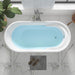 59" x 30" Modern Freestanding Acrylic Soaking Bathtub Glossy White Compact Soaker Tub Chrome Drain VA6909-S - HomeBeyond