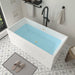 59" x 30" Modern Freestanding Acrylic Soaking Bathtub Glossy White Compact Soaker Tub Slotted Overflow VA6813B-S - HomeBeyond