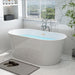 59" x 30" Modern Freestanding Acrylic Soaking Bathtub Glossy White Compact Soaker Tub Slotted Overflow VA6815-S - HomeBeyond