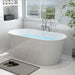 59" x 30" Modern Freestanding Acrylic Soaking Bathtub Glossy White Compact Soaker Tub Slotted Overflow VA6815-S - HomeBeyond