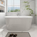 59" x 30" Modern Freestanding Acrylic Soaking Bathtub Glossy White Compact Soaker Tub Slotted Overflow VA6815-S - HomeBeyond