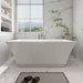 59" x 30" Modern Freestanding Acrylic Soaking Bathtub Glossy White Compact Soaker Tub Slotted Overflow VA6817-S - HomeBeyond