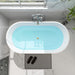 59" x 30" Modern Freestanding Acrylic Soaking Bathtub Non Slip Pure White Compact Soaker Tub Slotted Overflow VA6815-NSW - HomeBeyond