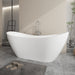 59" x 30" Modern Freestanding Acrylic Soaking Bathtub White Double Slipper Tub VA6517-S - HomeBeyond