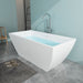 59" x 30" Modern Oval Freestanding Acrylic Soaking Bathtub White Soaker Tub Slotted Overflow VA6821-S - HomeBeyond