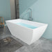 59" x 30" Modern Oval Freestanding Acrylic Soaking Bathtub White Soaker Tub Slotted Overflow VA6821-S - HomeBeyond