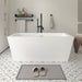 59" x 30" Modern Rectangle Freestanding Acrylic Soaking Bathtub White Soaker Tub Slotted Overflow VA6814-S - HomeBeyond