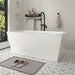 59" x 30" Modern Rectangle Freestanding Acrylic Soaking Bathtub White Soaker Tub Slotted Overflow VA6814-S - HomeBeyond