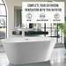 59" x 30" Non-Slip White Acrylic Freestanding Soaking Bathtub - HomeBeyond