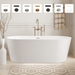59" x 30" Non-Slip White Acrylic Freestanding Soaking Bathtub - HomeBeyond