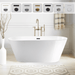 59" x 30" Non-Slip White Acrylic Freestanding Soaking Bathtub - HomeBeyond