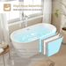 59" x 30" Non-Slip White Acrylic Freestanding Soaking Bathtub - HomeBeyond