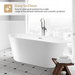 59" x 30" Non-Slip White Acrylic Freestanding Soaking Bathtub - HomeBeyond