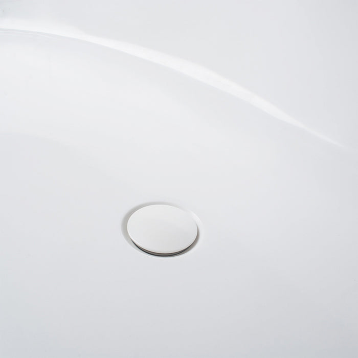 59" x 31" Modern Flatbottom Solid Surface Stone Freestanding Bathtub Glossy White Compact Soaker Tub VA6913-GS - HomeBeyond