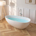 59" x 31" Modern Flatbottom Solid Surface Stone Freestanding Bathtub Glossy White Compact Soaker Tub VA6913-GS - HomeBeyond