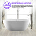 59" x 32" Freestanding Bathtub, Contemporary Design for Soaking and Bathing, Overflow and Pop-up Drain - HomeBeyond