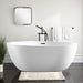 59" x 32" Freestanding Bathtub, Contemporary Design for Soaking and Bathing, Overflow and Pop-up Drain - HomeBeyond