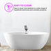 59" x 32" Freestanding Bathtub, Contemporary Design for Soaking and Bathing, Overflow and Pop-up Drain - HomeBeyond
