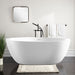 59" x 32" Freestanding Bathtub, Contemporary Design for Soaking and Bathing, Overflow and Pop-up Drain - HomeBeyond