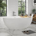 59" x 32" Modern Oval Freestanding Acrylic Soaking Bathtub Pure White Oval Soaker Tub Center Drain VA6834-M - HomeBeyond