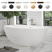 59" x 32" Modern Oval Freestanding Acrylic Soaking Bathtub Pure White Oval Soaker Tub Center Drain VA6834-M - HomeBeyond