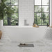 59" x 32" Modern Oval Freestanding Acrylic Soaking Bathtub Pure White Oval Soaker Tub Center Drain VA6834-M - HomeBeyond