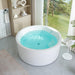 59" x 59" Freestanding Acrylic Bathtub, Modern Stand Alone Soaking Tub with Chrome Finish Round Overflow and Pop-up Drain - HomeBeyond