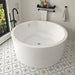 59" x 59" Modern Round Freestanding Acrylic Soaking Bathtub White Japanese Style Soaker Tub Chrome Drain VA6810 - HomeBeyond