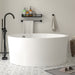 59" x 59" Modern Round Freestanding Acrylic Soaking Bathtub White Japanese Style Soaker Tub Chrome Drain VA6810 - HomeBeyond