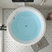 59" x 59" Modern Round Freestanding Acrylic Soaking Bathtub White Japanese Style Soaker Tub Chrome Drain VA6810 - HomeBeyond