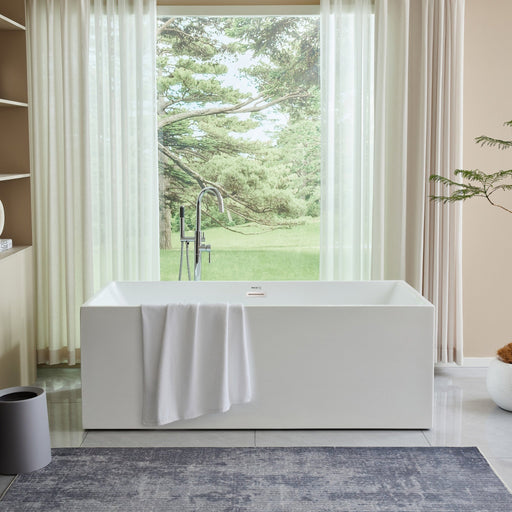 59" x 67" Freestanding Acrylic Bathtub - HomeBeyond