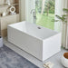59" x 67" Freestanding Acrylic Bathtub, Modern Stand Alone Soaking Tub with Slotted Overflow and Pop-up Drain - HomeBeyond