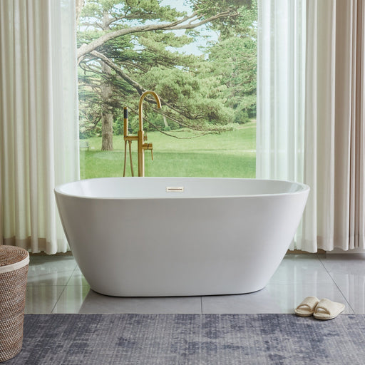 59"x30" Modern Standalone Acrylic Soaking Tub - HomeBeyond