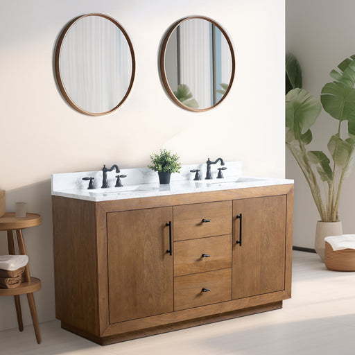 60" Double Sink Bathroom Vanity with Sink and Top, With Soft Closing Doors - HomeBeyond