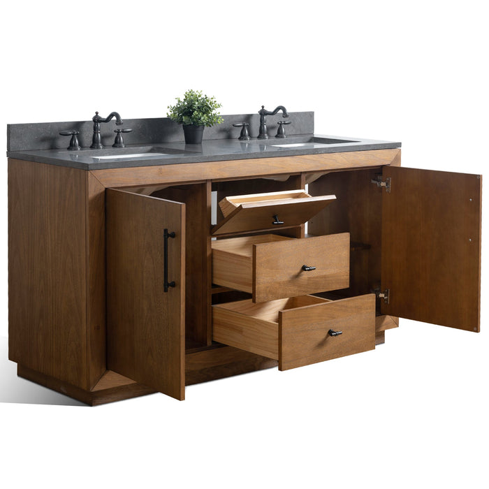 60" Double Sink Bathroom Vanity with Sink and Top, With Soft Closing Doors - HomeBeyond