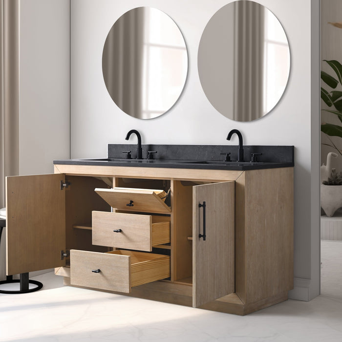 60" Double Sink Bathroom Vanity with Sink and Top, With Soft Closing Doors - HomeBeyond