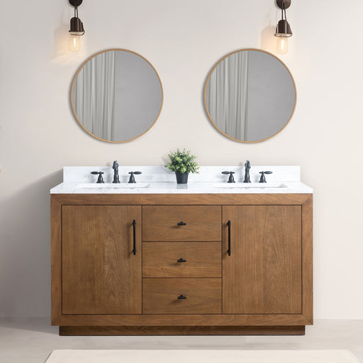 60" Double Sink Bathroom Vanity with Sink and Top, With Soft Closing Doors - HomeBeyond