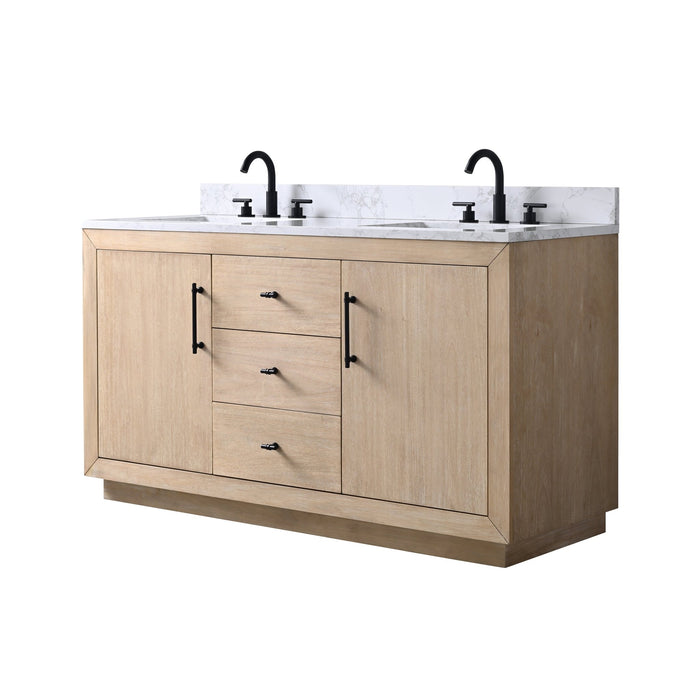 60" Double Sink Bathroom Vanity with Sink and Top, With Soft Closing Doors - HomeBeyond